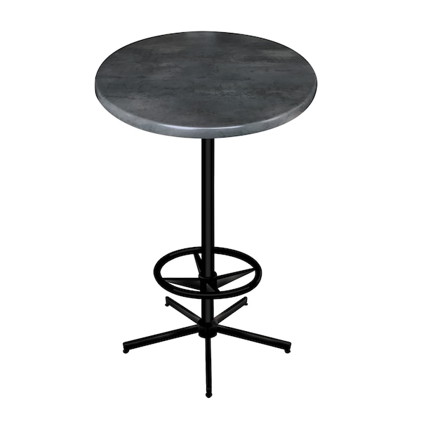 42" Tall In/Outdoor All-Season Table, 36" dia. Black Steel Top